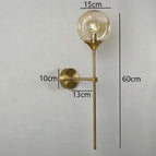 Ae ambre dorée / Boule de verre 15cm / Sans ampoule