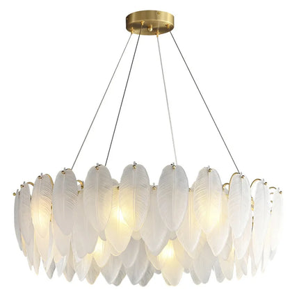 Suspension LED en verre effet plume pour salon et chambre — LZ4X9T