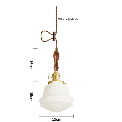 Suspension LED en verre avec prise cuivre style nordique moderne — LZ4X9B