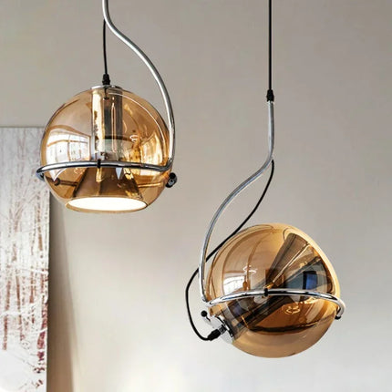 Suspension en verre ambré au style nordique moderne — LZ4X9P2