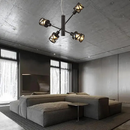 lustre moderne industriel créatif abat-jour réglable en verre