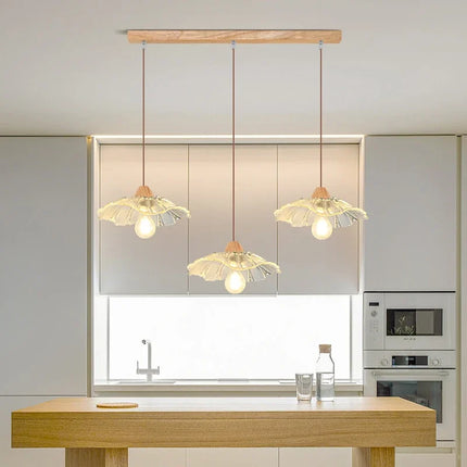 Suspension décorative nordique en verre et bois pour intérieur — LZ4X9P
