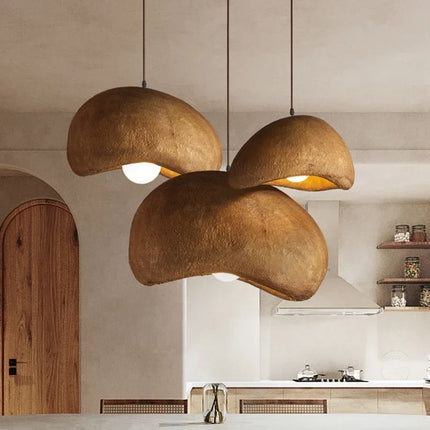 Suspension LED nordique en résine style wabi-sabi pour café loft — LZ4X9M2