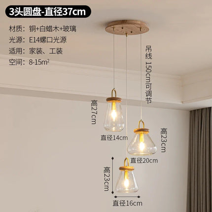 Suspension abat-jour en verre transparent style Art déco pour intérieur — LZ4X9M