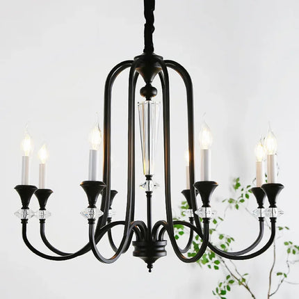 Lustre rétro en cristal avec LED pour salon élégant — LZ4X9Q7T