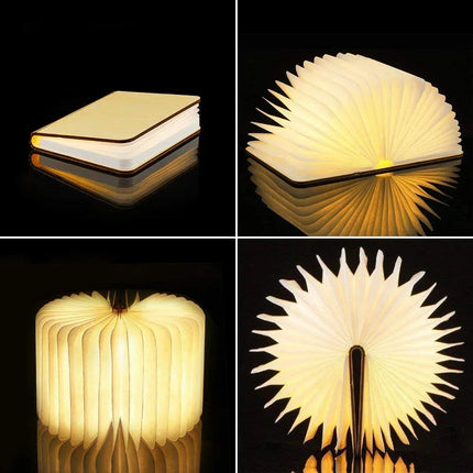 Lampe de table pliable 3D LED RGB USB en bois style livre pour enfant — LZ4X9P2
