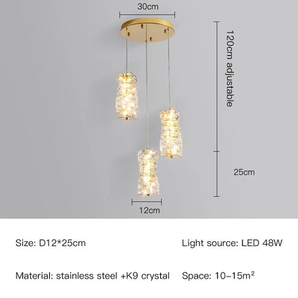 Suspension nordique en acier inoxydable avec cristal décoratif — LZ4X9P