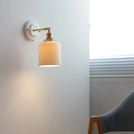 Applique murale LED style nordique japonaise cuivre et blanc — LZ4X9TQ