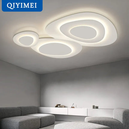 Lustre LED moderne à anneaux ondulés pour salon intérieur — LZ4X9T2