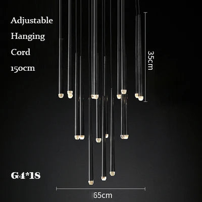 Lustre suspension rétro nordique pour escalier et bar de villa — LZ4Q7X9