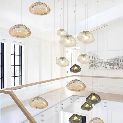 Suspension en verre soufflé style nuage pour restaurant — LZ4X9T2