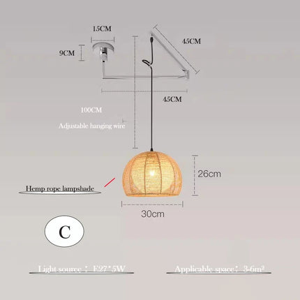 Lustre minimaliste extensible avec bras pivotant pliable — LZ4X9J
