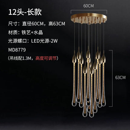 Suspension en verre élégante en forme de gouttes d'eau — LZ4Q9T1