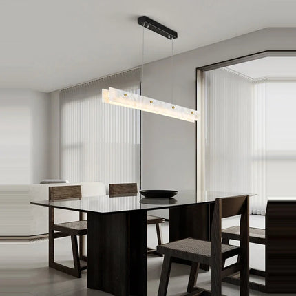 Lustre LED dimmable en marbre et acier inoxydable pour intérieur — LZ4P7XQ