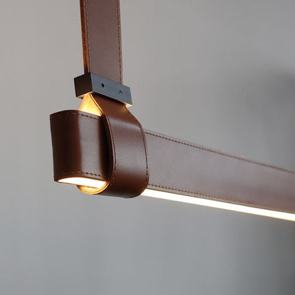 Lustre suspension LED minimaliste en cuir modèle Crosby — LZ4X9T