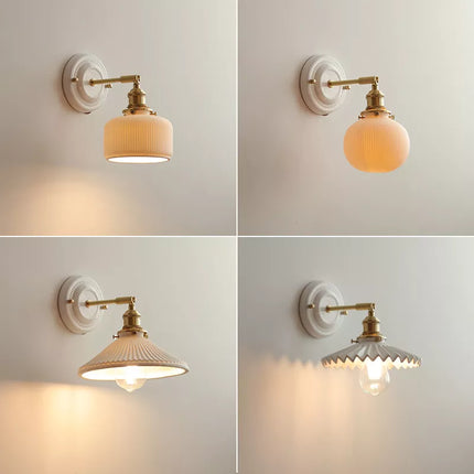 Applique murale LED style nordique japonaise cuivre et blanc — LZ4X9TQ