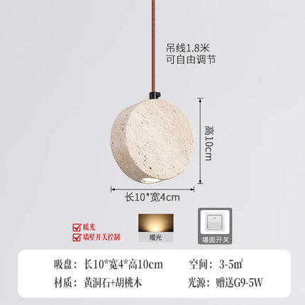 Suspension japonaise en pierre style wabi-sabi pour intérieur — LZ4G7Q2