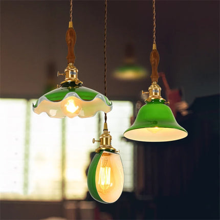 Suspension industrielle vintage en cuivre et verre pour loft — LZ4G7M