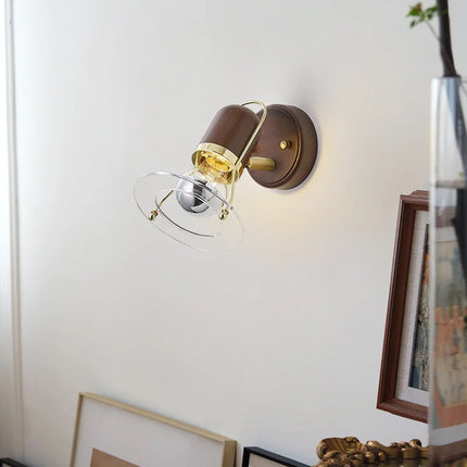 Applique murale rétro en bois de noyer au design élégant — LZ7D9Q