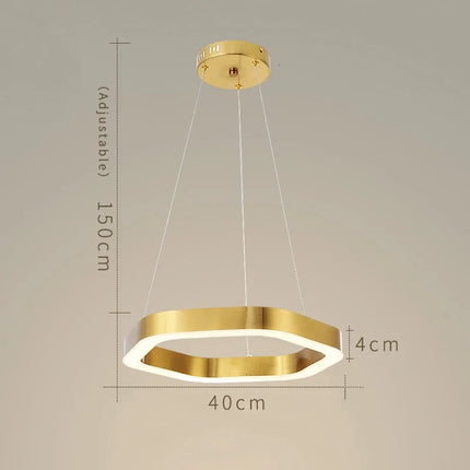Lustre suspension hexagonal moderne en acier inoxydable — LZ4X9T