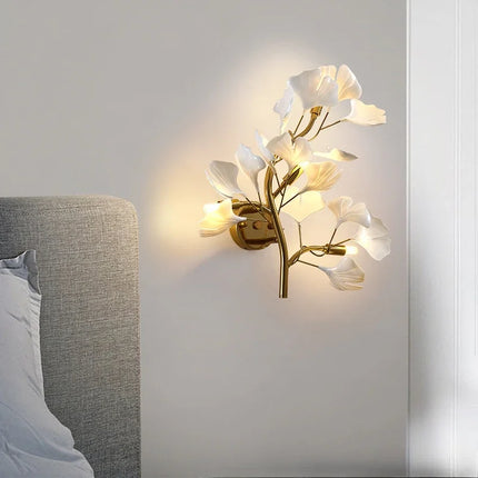 Applique murale LED en céramique décor ginkgo moderne — LZ4X9P2