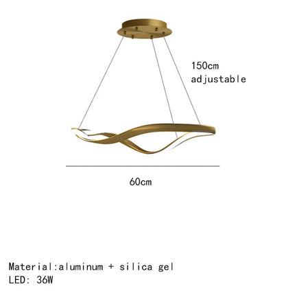 Lustre moderne à anneau irrégulier avec cordon réglable — LZ4X9M