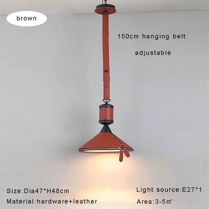 Lustre LED moderne avec ceinture en cuir pour décoration intérieure — LZ4X9P