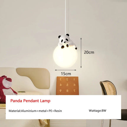 Suspension lustre en résine motif panda pour chambre d'enfants — LZ4X9T