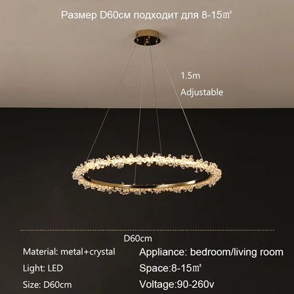 Lustre suspension moderne en cristal de luxe décoratif — LZ4P9X