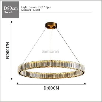 Lustre suspension moderne en cristal pour intérieur élégant — LZ4X9Q
