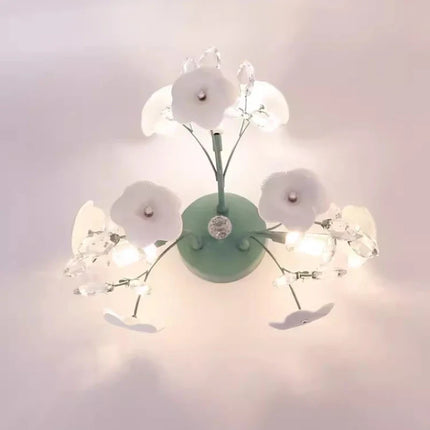 Plafonnier en cristal style pastoral avec motifs pétales nordiques — LZ4QJ7M2