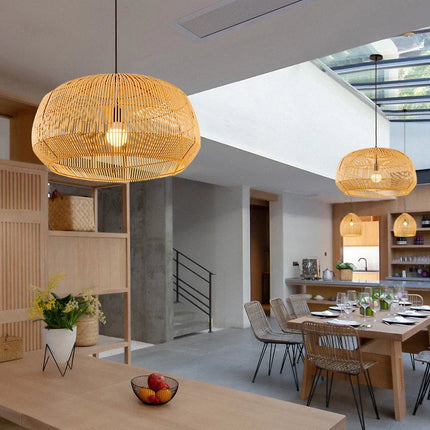 Suspension vintage en rotin style chinois pour intérieur élégant — LZ4M9Q2N