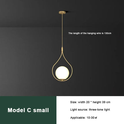 Lustre LED minimaliste en verre pour hôtel — LZ4X9P