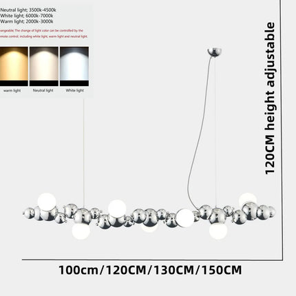 Lustre suspension nordique boule à bulles chromée — LZ4X9P