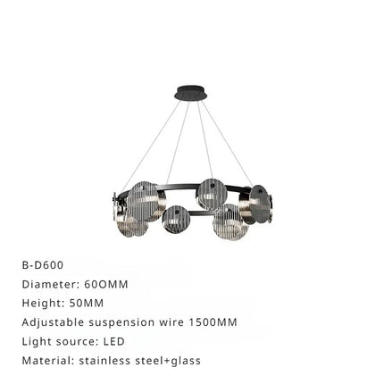 lustre sandyha moderne minimaliste abat-jour verre led suspendu