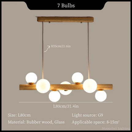 Suspension LED minimaliste en bois au design moderne — LZ4X9P2