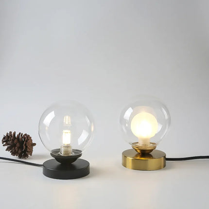 Lampe de table LED boule en verre doré pour bureau — LZ4X9P2