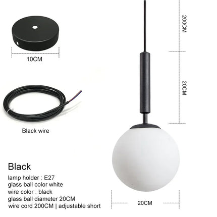 Suspension moderne avec globe en verre doré — LZ4X9T2