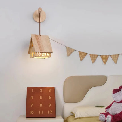Applique murale en bois massif style chalet pour chambre enfant — LZ4D7Q9