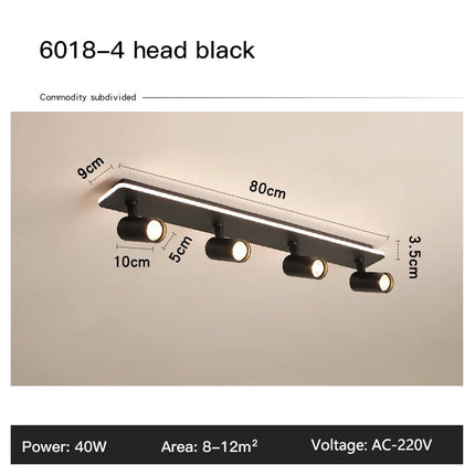 Lustre LED à bandes acryliques avec spots intégrés noir — LZ4P9X