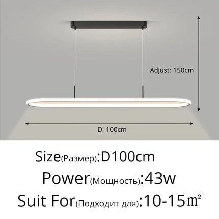 Suspension LED design rectangulaire pour éclairage intérieur moderne — LZ4X9P