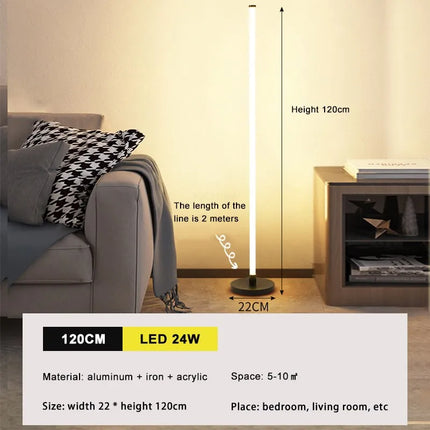 Lampadaire LED vertical moderne à bande lumineuse pour chambre et salon — LZ4X9P