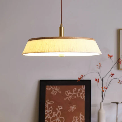 Suspension japonaise en papier de riz et bois massif style wabi-sabi — LZ4X9T2