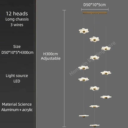 Lustre décoratif moderne pour hall d'hôtel duplex luxe — LZ4X9P2