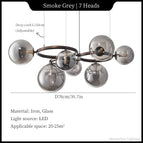 Gris fumé 7H / Corps de lampe noir / Lumière neutre