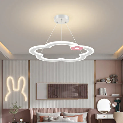 Plafonnier LED suspendu design minimaliste planète avec protection yeux enfant — LZ4X9P2