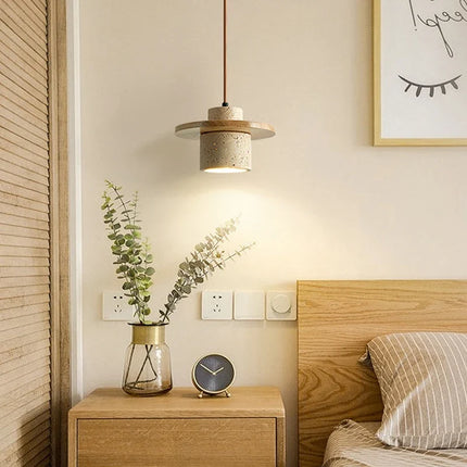 Suspension en pierre et bois avec cordon ajustable — LZ4X9P2