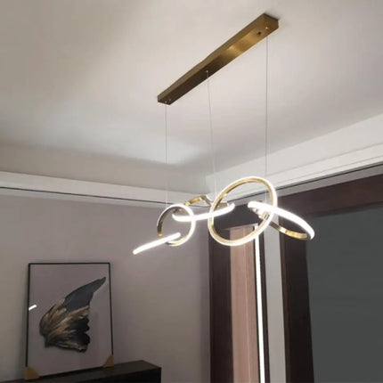 Suspension artistique en acier inoxydable doré moderne — LZ4X9T