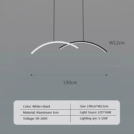 Lustre LED moderne à ligne simple avec télécommande — LZ4X9P2