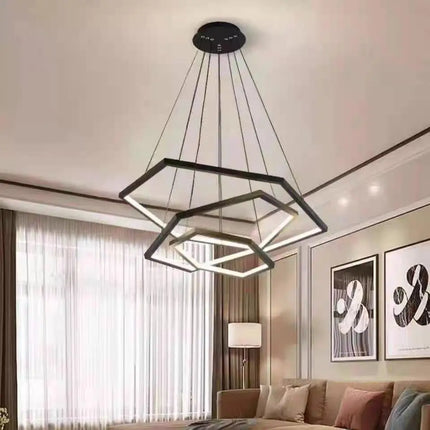 Suspension lustre hexagonal LED moderne et luxueux — LZ4X9P2